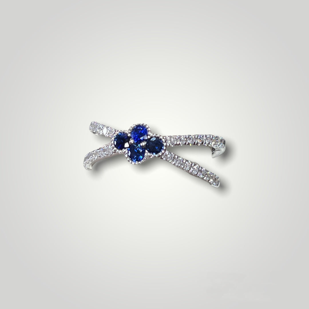 Sapphire and Diamond Double Banded Ring - Q&T Jewelry