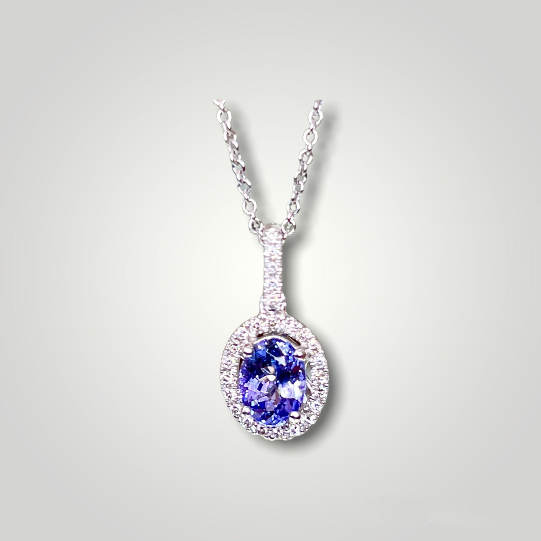 Oval Tanzanite and Diamond Pendant - Q&T Jewelry