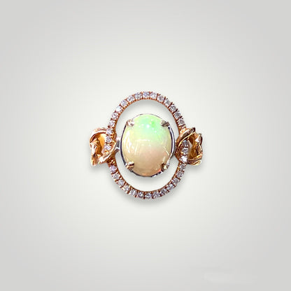 Diamond & Opal Rose Gold Ring