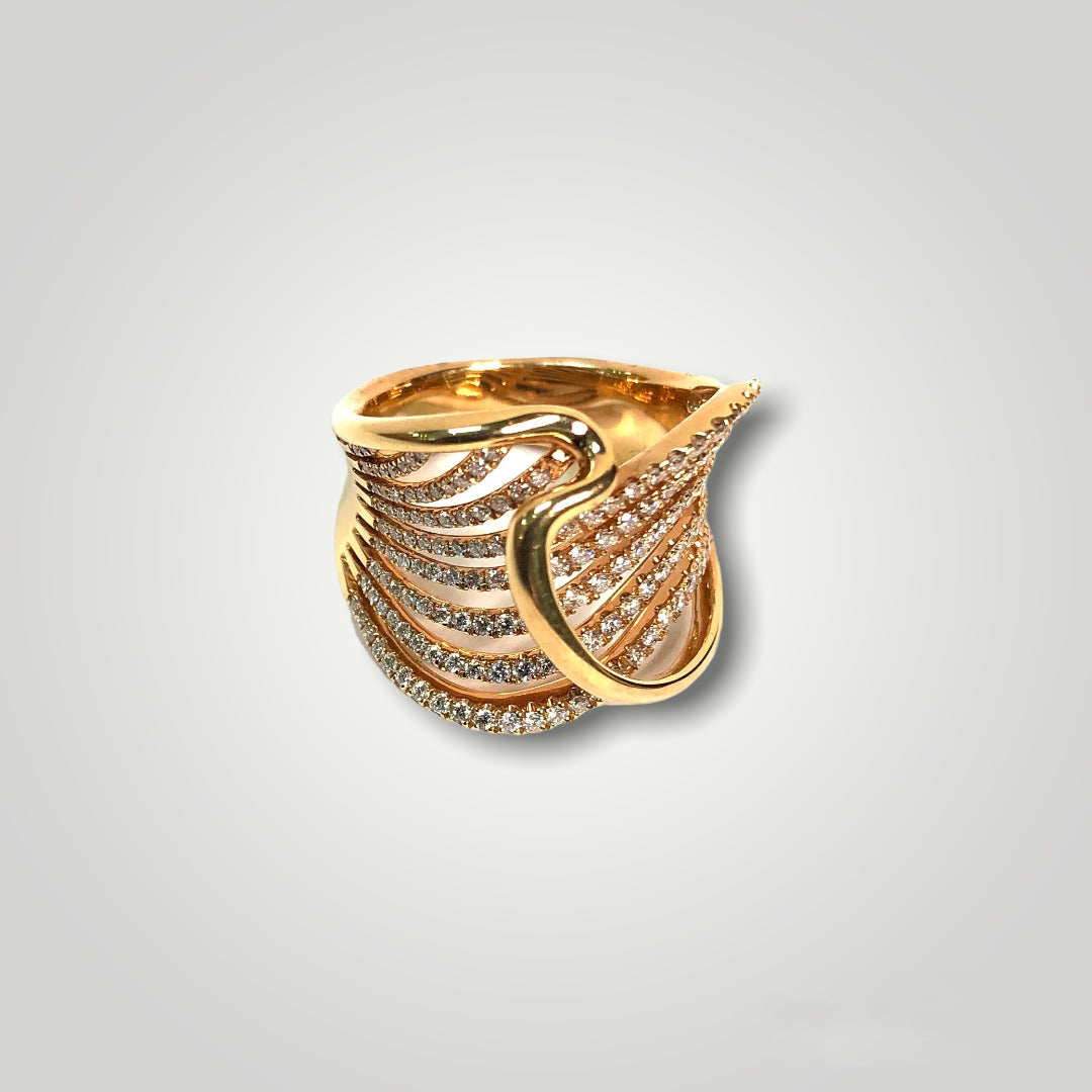 18k rose gold diamond right hand ring Q&T jewelry - Q&T Jewelry