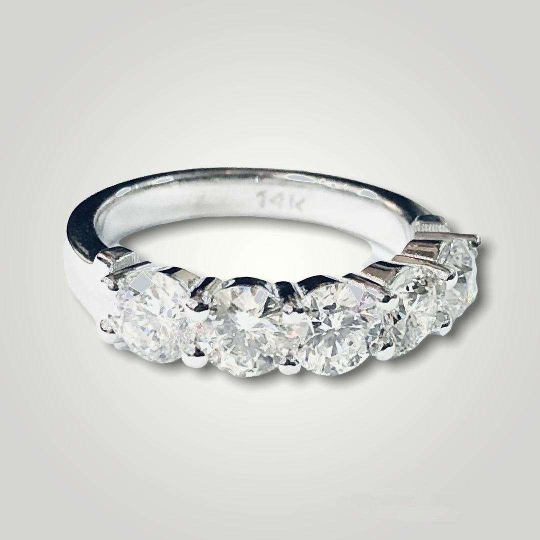 14K White Gold 2.05ct Diamond Anniversary Ring - Q&T Jewelry