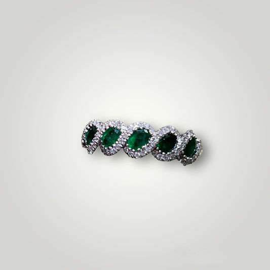 Emerald and Diamond Band - Q&T Jewelry