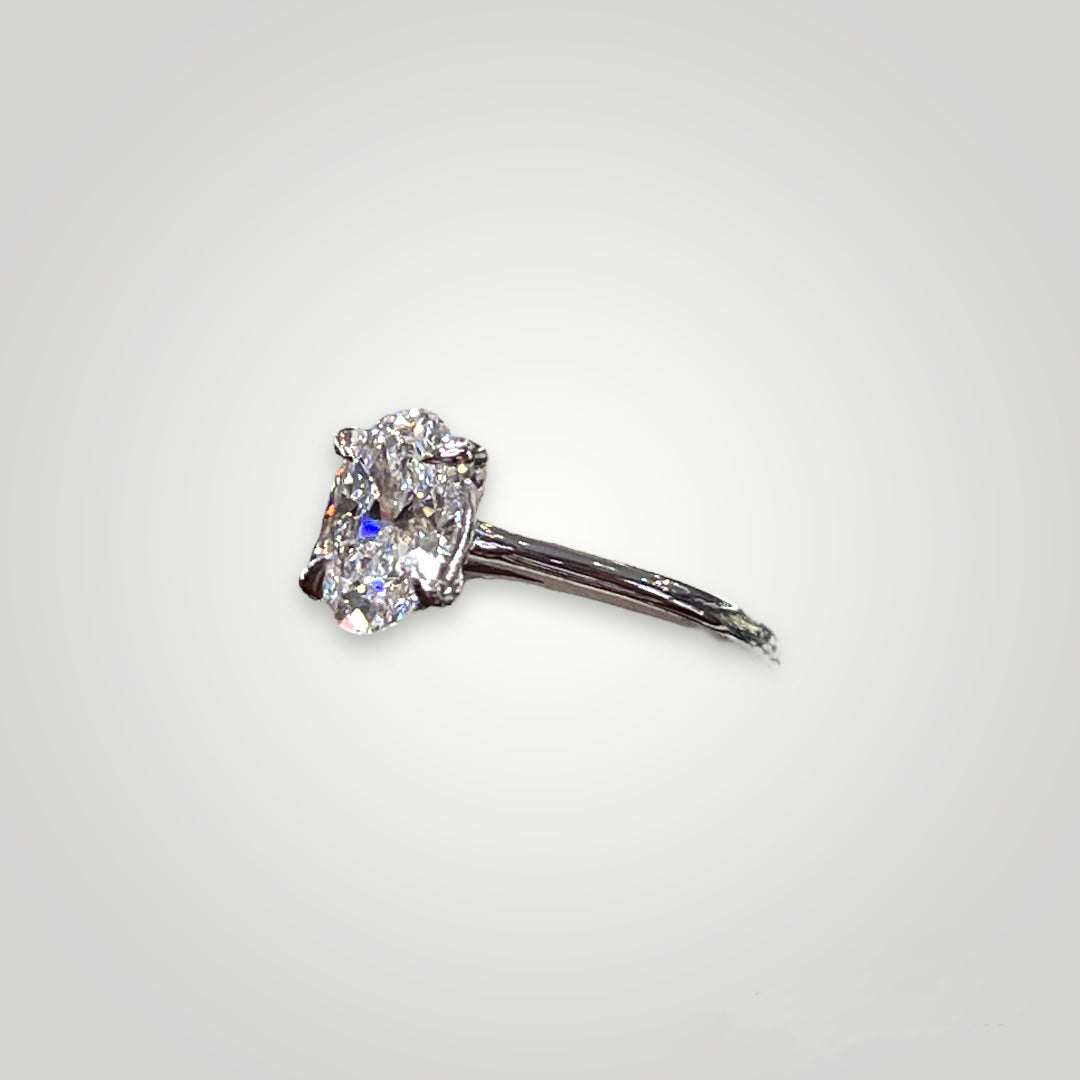 1.60ct Lab Created Oval Diamond Engagement Ring