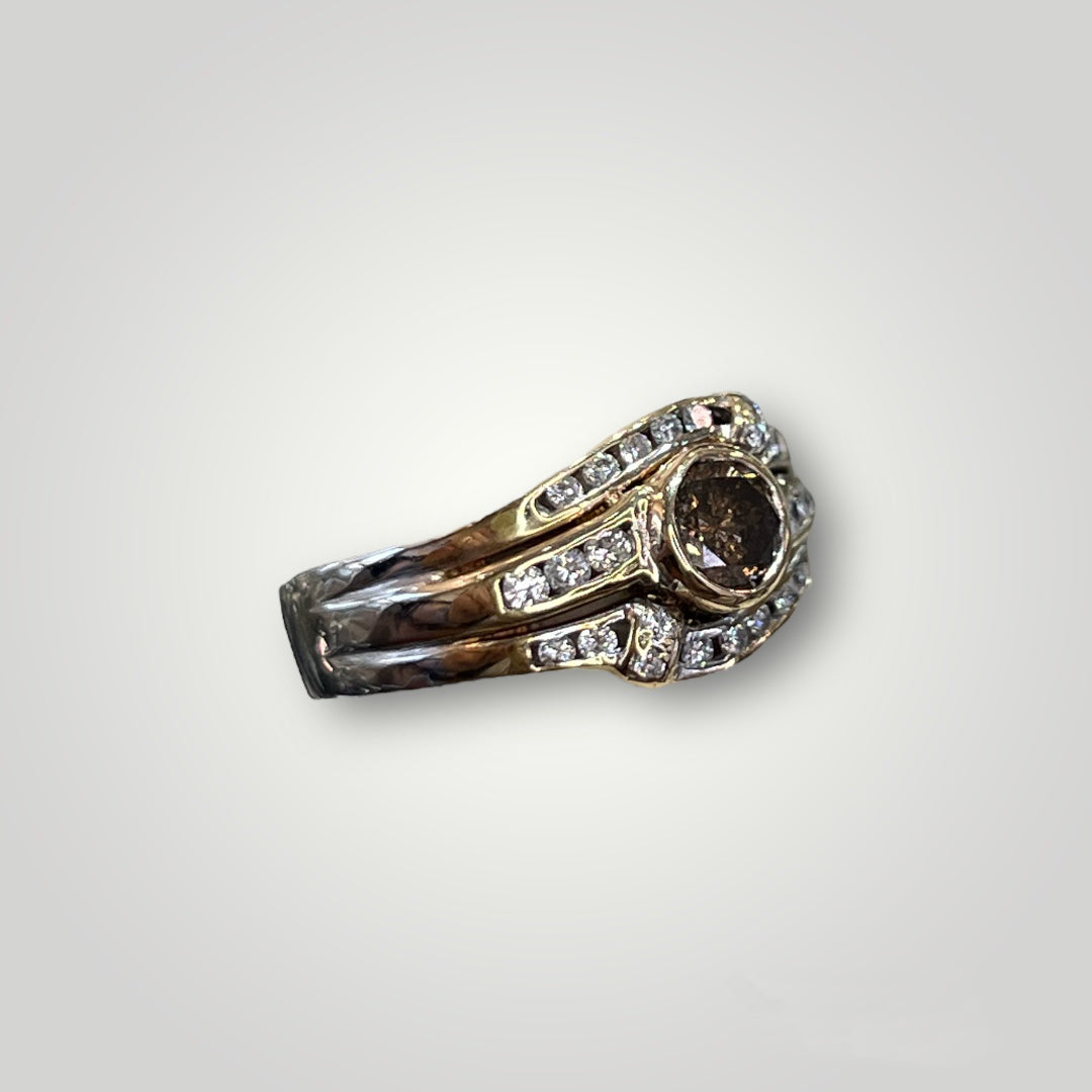 Two Tone Champagne Diamond Ring