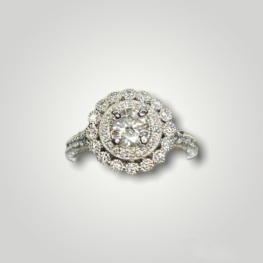 Women's Diamond Halo Engagement Ring - Q&T Jewelry