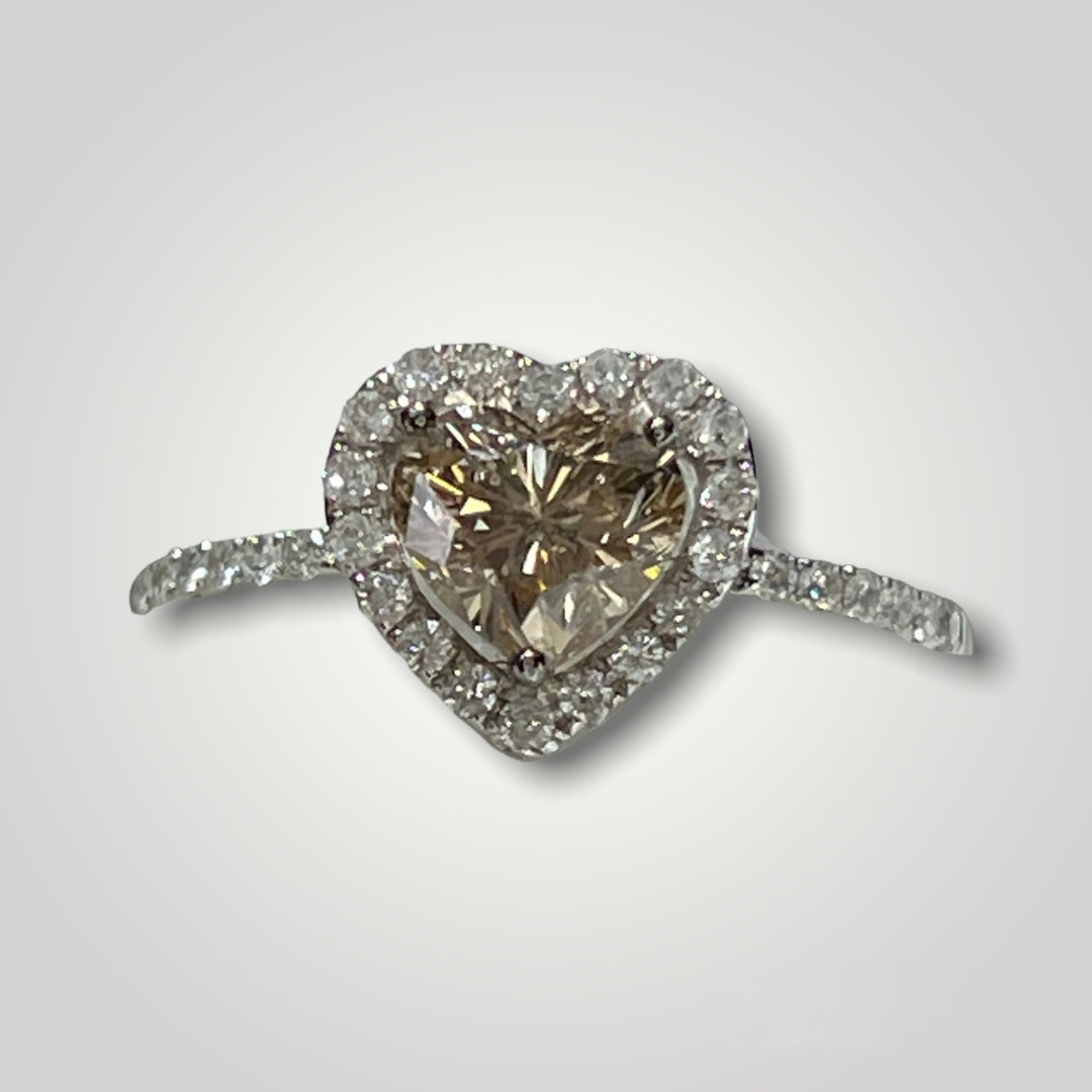 Heart-Shaped Cut Chocolate Diamond Ring - Q&T Jewelry