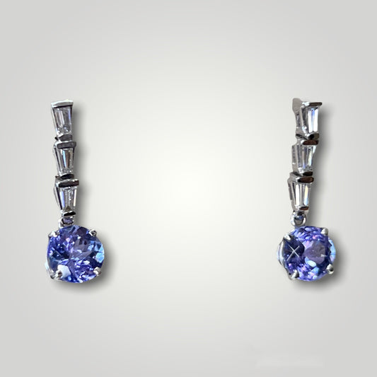 Tanzanite and Diamond Drop Earrings - Q&T Jewelry