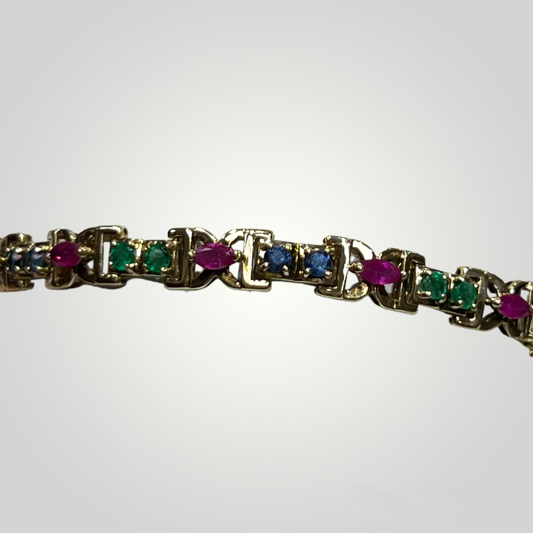 Sapphire, Ruby, & Emerald Bracelet - Q&T Jewelry