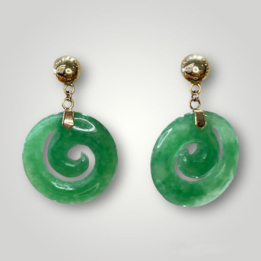 Jade Swirl Dangle Earrings