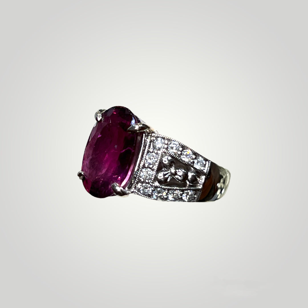 Ruby and Diamond Cocktail White Gold Ring