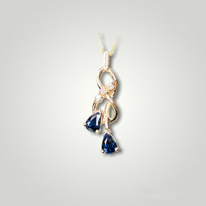 Sapphire and Diamond Yellow Gold Pendant - Q&T Jewelry