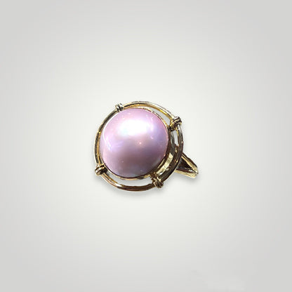 Pink Mabe Pearl Ring