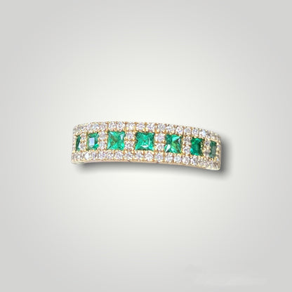 Women's Green Emerald & Diamond Band - Q&T Jewelry