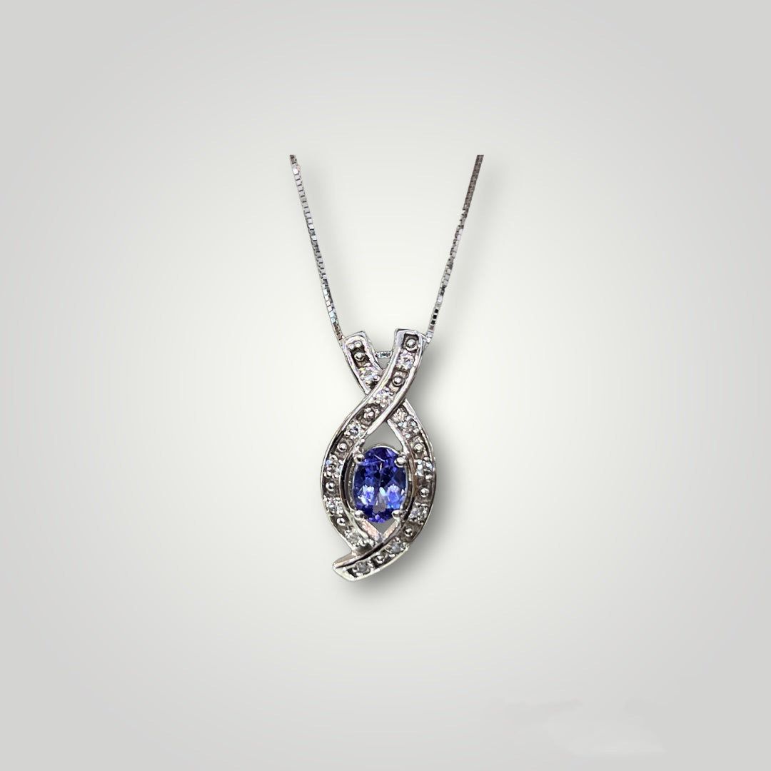 Tanzanite and Diamond Helix Pendant - Q&T Jewelry