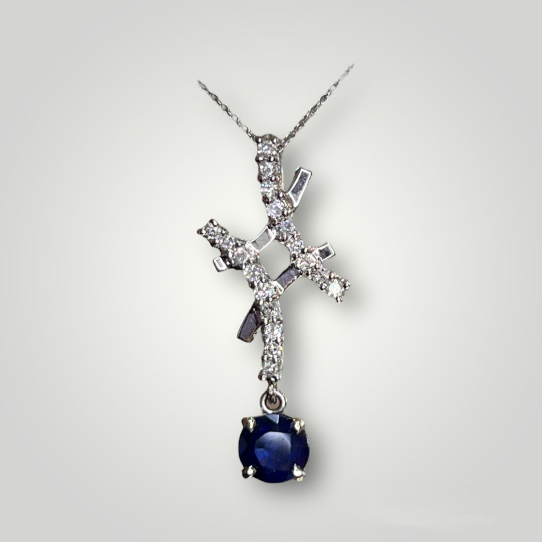 Sapphire & Diamond Pendant - Q&T Jewelry
