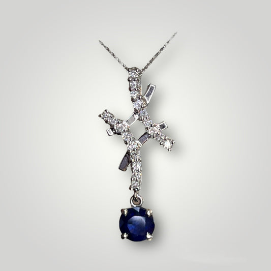 Sapphire & Diamond Pendant - Q&T Jewelry