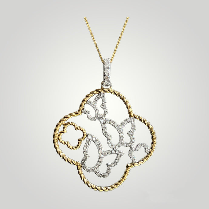 Butterflies and Flowers Pendant - Q&T Jewelry
