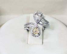 Load image into Gallery viewer, Two-Stone Canary Diamond Anniversary Ring - Q&amp;T Jewelry