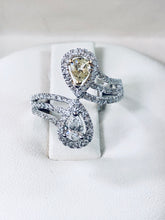 Load image into Gallery viewer, Two-Stone Canary Diamond Anniversary Ring - Q&amp;T Jewelry